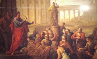 O apóstolo Paulo de Tarso pregando em Atenas, Grécia!